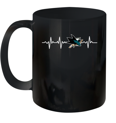 San Jose Sharks NHL Hockey Heart Beat Shirt Ceramic Mug 11oz