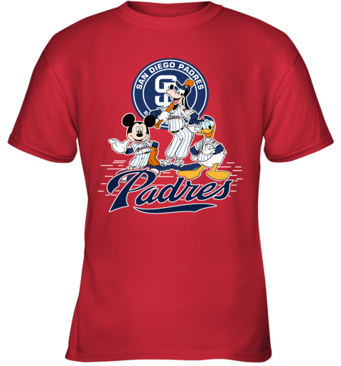 MLB San Diego Padres Mickey Mouse Donald Duck Goofy Baseball T Shirt Youth  T-Shirt