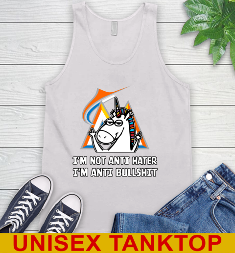Miami Marlins MLB Baseball Unicorn I'm Not Anti Hater I'm Anti Bullshit Tank Top