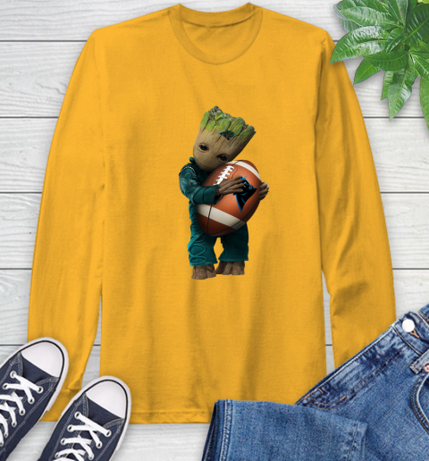 NFL Groot Guardians Of The Galaxy Football Sports Carolina Panthers Long Sleeve T-Shirt 3