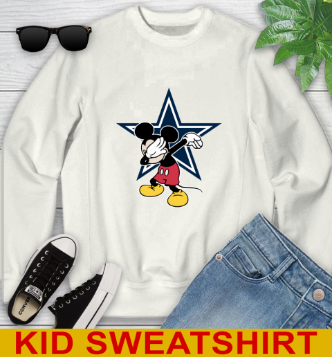 Dallas Cowboys NFL Football Dabbing Mickey Disney Sports Youth Sweatshirt
