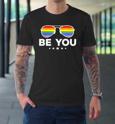 Be You LGBT Rainbow Sunglasses T-Shirt