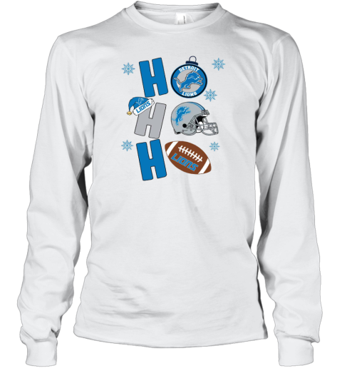 Detroit Lions Hohoho Santa Claus Christmas Football NFL Long Sleeve T-Shirt