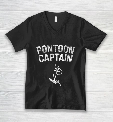 Pontoon Captain Anchor Captain Skipper Gift V-Neck T-Shirt