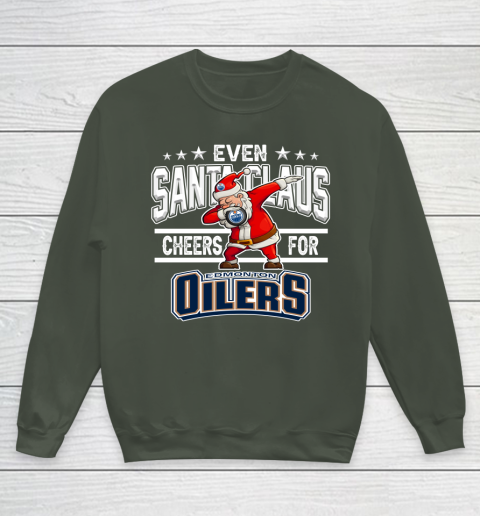 Edmonton Oilers Even Santa Claus Cheers For Christmas NHL Youth Sweatshirt 8