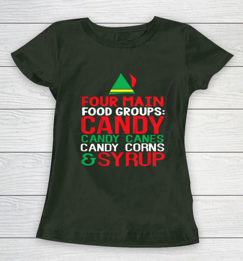 4 Main Food Groups Elf Buddy Christmas Women's T-Shirt 4