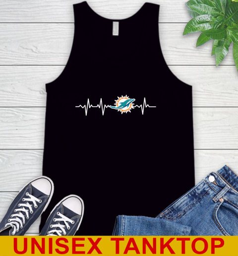 Miami Dolphins NFL Football Heart Beat Shirt Tank Top