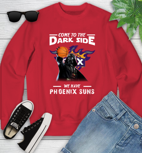 NBA Come To The Dark Side We Have Phoenix Suns Star Wars Darth Vader Basketball Youth Sweatshirt 8