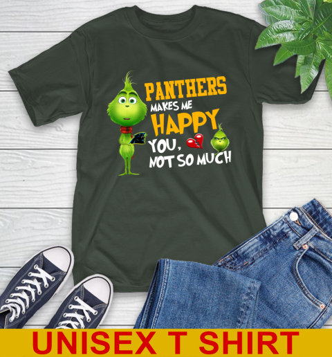 NFL Carolina Panthers Makes Me Happy You Not So Much Grinch Football Sports T-Shirt 6
