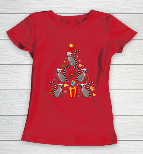 Lemur Christmas Ornament Tree Funny Gift Women's T-Shirt 9
