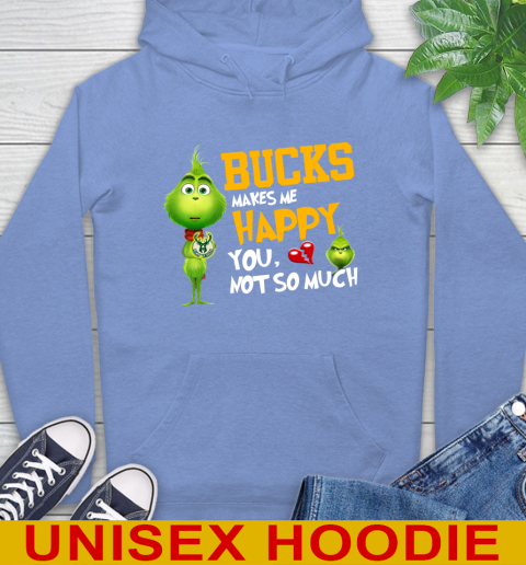 NBA Milwaukee Bucks Makes Me Happy You Not So Much Grinch Basketball Sports Hoodie 11