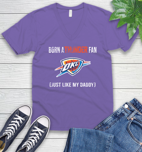 NBA Oklahoma City Thunder Loyal Fan Just Like My Daddy Basketball Shirt V-Neck T-Shirt 8