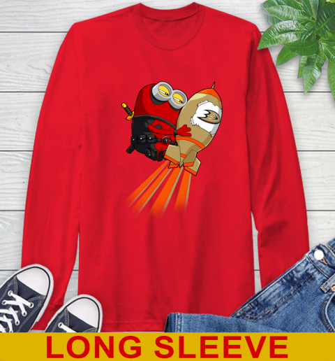 NHL Hockey Anaheim Ducks Deadpool Minion Marvel Shirt Long Sleeve T-Shirt 12