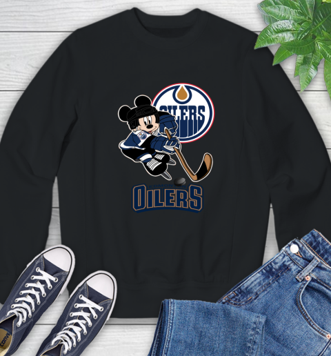 NHL Edmonton Oilers Mickey Mouse Disney Hockey T Shirt Sweatshirt 2