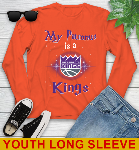 NBA Basketball Harry Potter My Patronus Is A Sacramento Kings Youth Long Sleeve 3