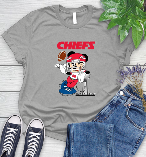 NFL Kansas city chiefs Mickey Mouse Disney Super Bowl Football T Shirt Women's T-Shirt 10