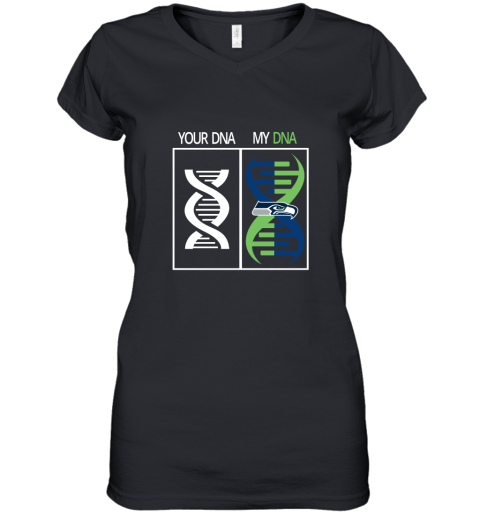 My DNA Is The Seattle Seahawks Football NFL Women's V-Neck T-Shirt