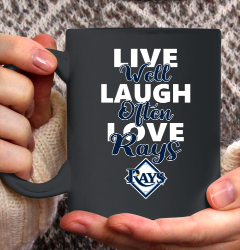 MLB Baseball Tampa Bay Rays Live Well Laugh Often Love Shirt Ceramic Mug 11oz