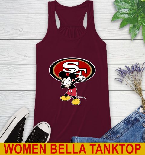 San Francisco 49ers NFL Football Dabbing Mickey Disney Sports Racerback Tank 3