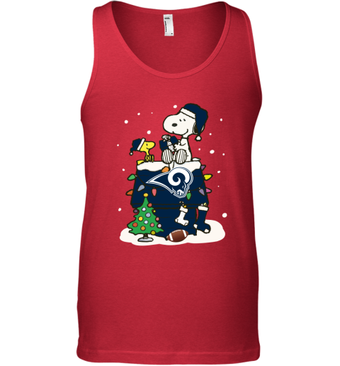 yhmt a happy christmas with los angeles rams snoopy unisex tank 17 front red