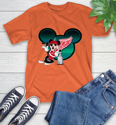 NHL Detroit Red Wings Stanley Cup Mickey Mouse Disney Hockey T Shirt T-Shirt 5