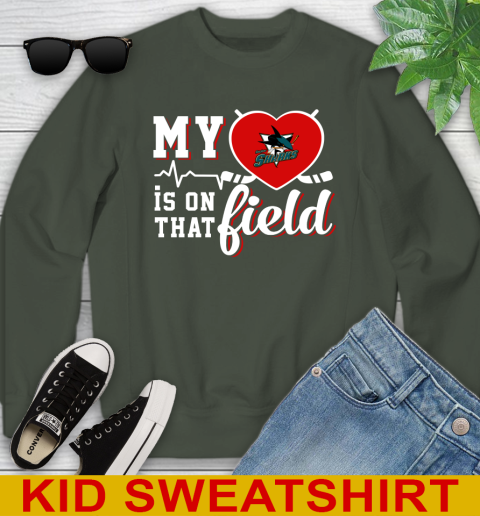 NHL My Heart Is On That Field Hockey Sports San Jose Sharks Youth Sweatshirt 8