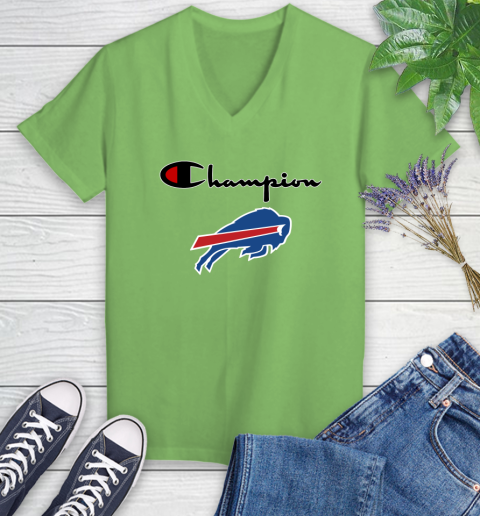 NFL Football Buffalo Bills Champion Shirt Women's V-Neck T-Shirt 8 NFL Football Buffalo Bills Champion Shirt Women's V-Neck T-Shirt - Image 8