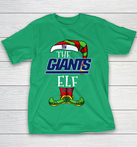 New York Giants Christmas ELF Funny NFL Youth T-Shirt 3