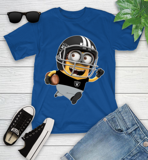 NFL Oakland Raiders Minions Disney Football Sports Youth T-Shirt 9