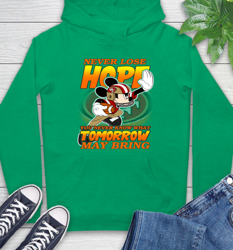 San Francisco 49ers NFL Football Mickey Disney Never Lose Hope Hoodie 8