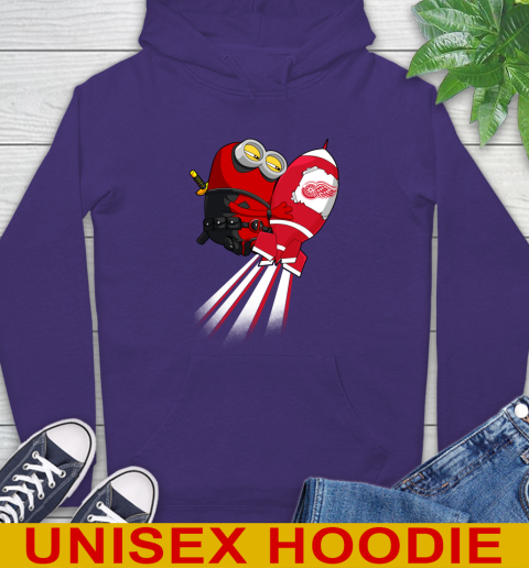 NHL Hockey Detroit Red Wings Deadpool Minion Marvel Shirt Hoodie 5