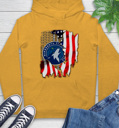 Minnesota Timberwolves NBA Basketball American Flag Hoodie 2