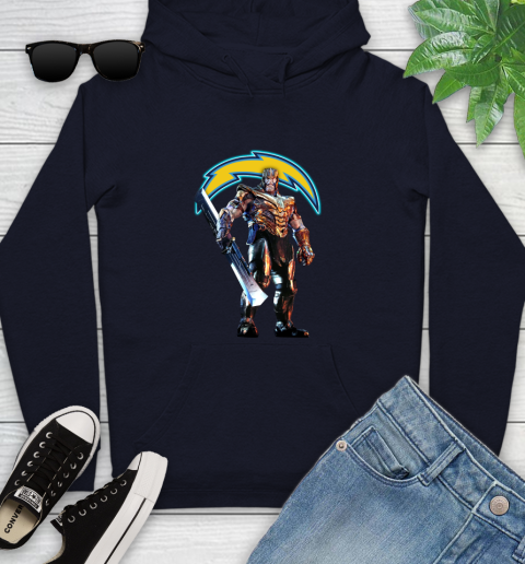 NFL Thanos Gauntlet Avengers Endgame Football San Diego Chargers Youth Hoodie 4