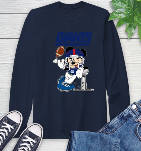 NFL newyork giants Mickey Mouse Disney Super Bowl Football T Shirt Long Sleeve T-Shirt 4