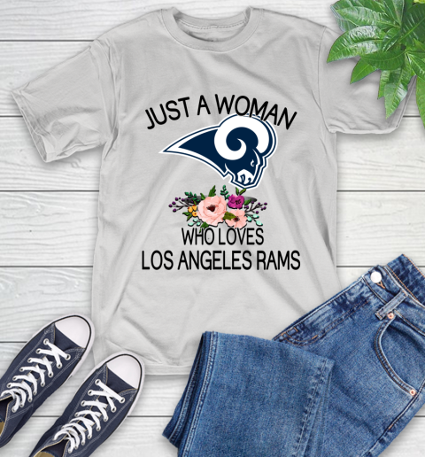 NFL Just A Woman Who Loves Los Angeles Rams Football Sports T-Shirt