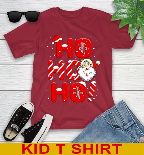 Houston Rockets NBA Basketball Ho Ho Ho Santa Claus Merry Christmas Shirt Youth T-Shirt 12