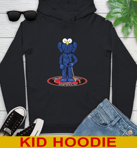 NHL Hockey New Jersey Devils Kaws Bff Blue Figure Shirt Youth Hoodie 2