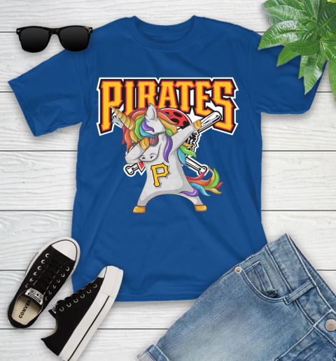Pittsburgh Pirates MLB Baseball Funny Unicorn Dabbing Sports Youth T-Shirt 9