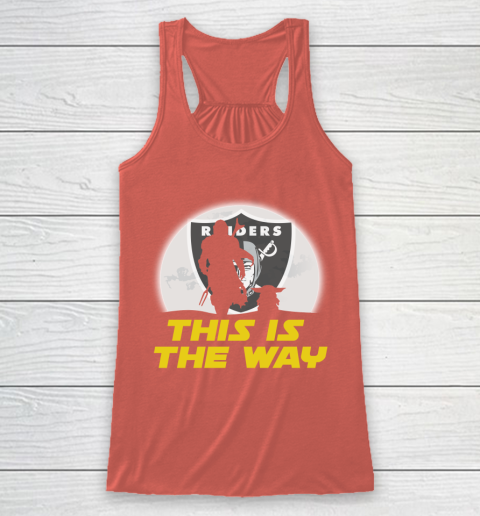 Oakland Raiders NFL Football Star Wars Yoda And Mandalorian This Is The Way Racerback Tank 3