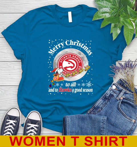 Atlanta Hawks Merry Christmas To All And To Hawks A Good Season NBA Basketball Sports Women's T-Shirt 8