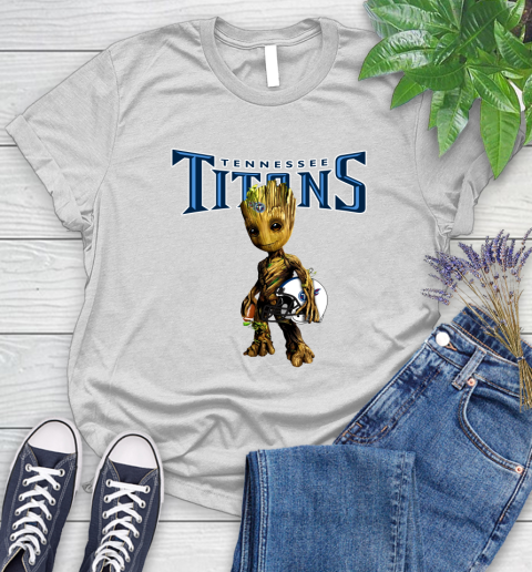 Tennessee Titans NFL Football Groot Marvel Guardians Of The Galaxy Women's T-Shirt