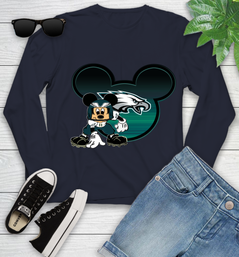 NFL Philadelphia Eagles Mickey Mouse Disney Football T Shirt Youth Long Sleeve 3