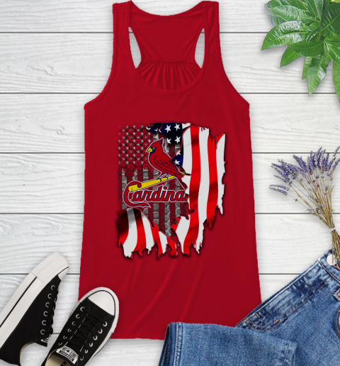 St.Louis Cardinals MLB Baseball American Flag Racerback Tank 5