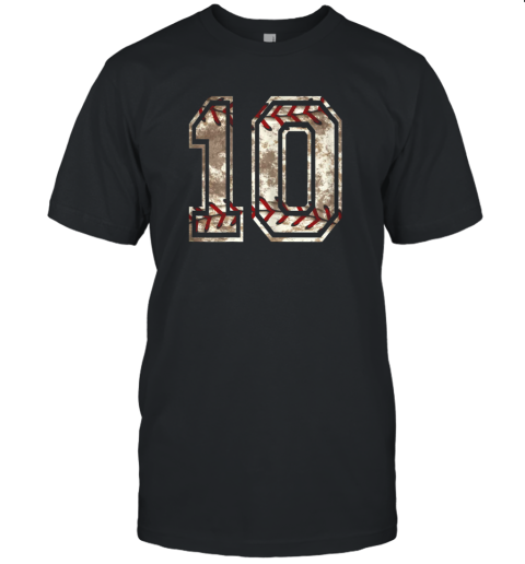 Baseball Jersey Number 10 Vintage Distressed Unisex Jersey Tee
