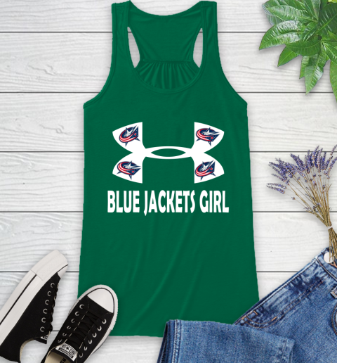 NHL Columbus Blue Jackets Girl Under Armour Hockey Sports Racerback Tank 6