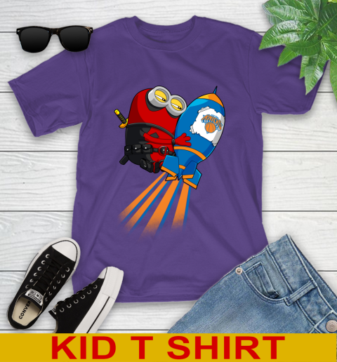 NBA Basketball New York Knicks Deadpool Minion Marvel Shirt Youth T-Shirt 3