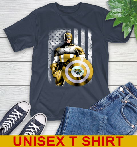 Jacksonville Jaguars NFL Football Captain America Marvel Avengers American Flag Shirt T-Shirt 3