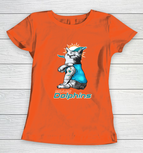 NFL Football My Cat Loves Miami Dolphins Women's T-Shirt 3