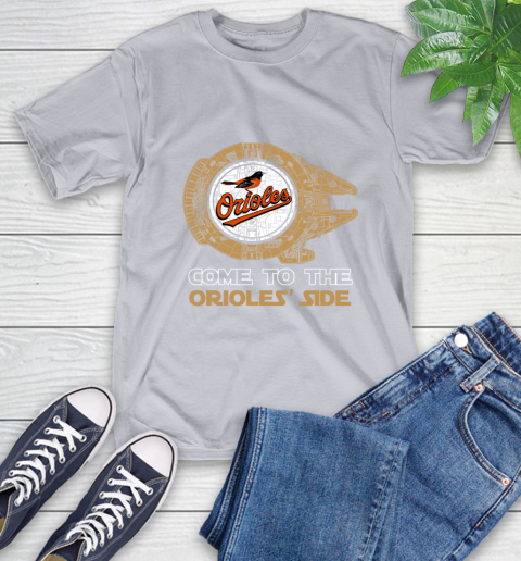 MLB Come To The Baltimore Orioles Side Star Wars Baseball Sports T-Shirt 6