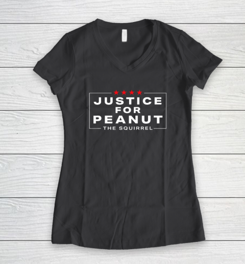 Justice For Peanut The Squirrel Tee  Peanut Squirrel Women's V-Neck T-Shirt 4
